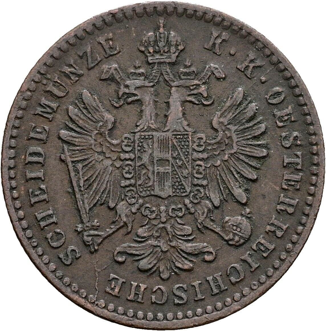 1 Kreuzer Franz Joseph I. 1848-1916 1881 – Rückseite
