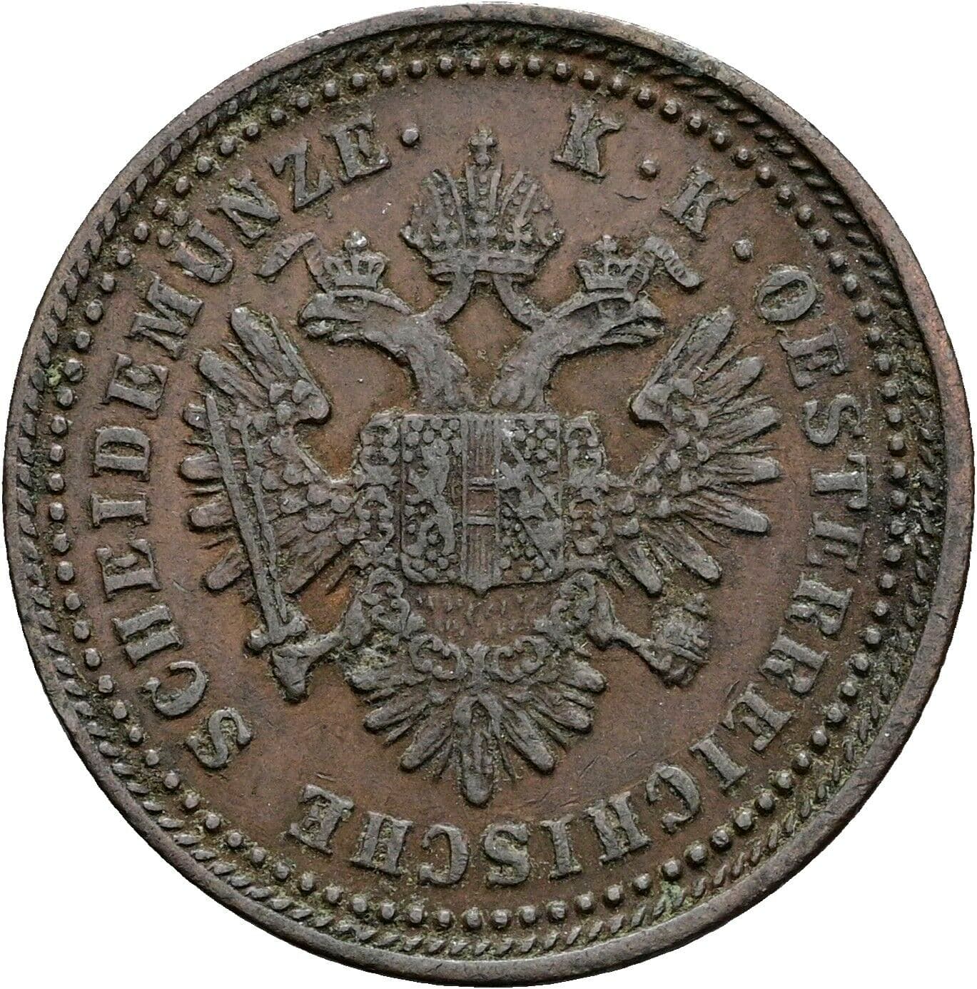 1 Kreuzer Franz Joseph I. 1848-1916 1851 A, Wien – Rückseite