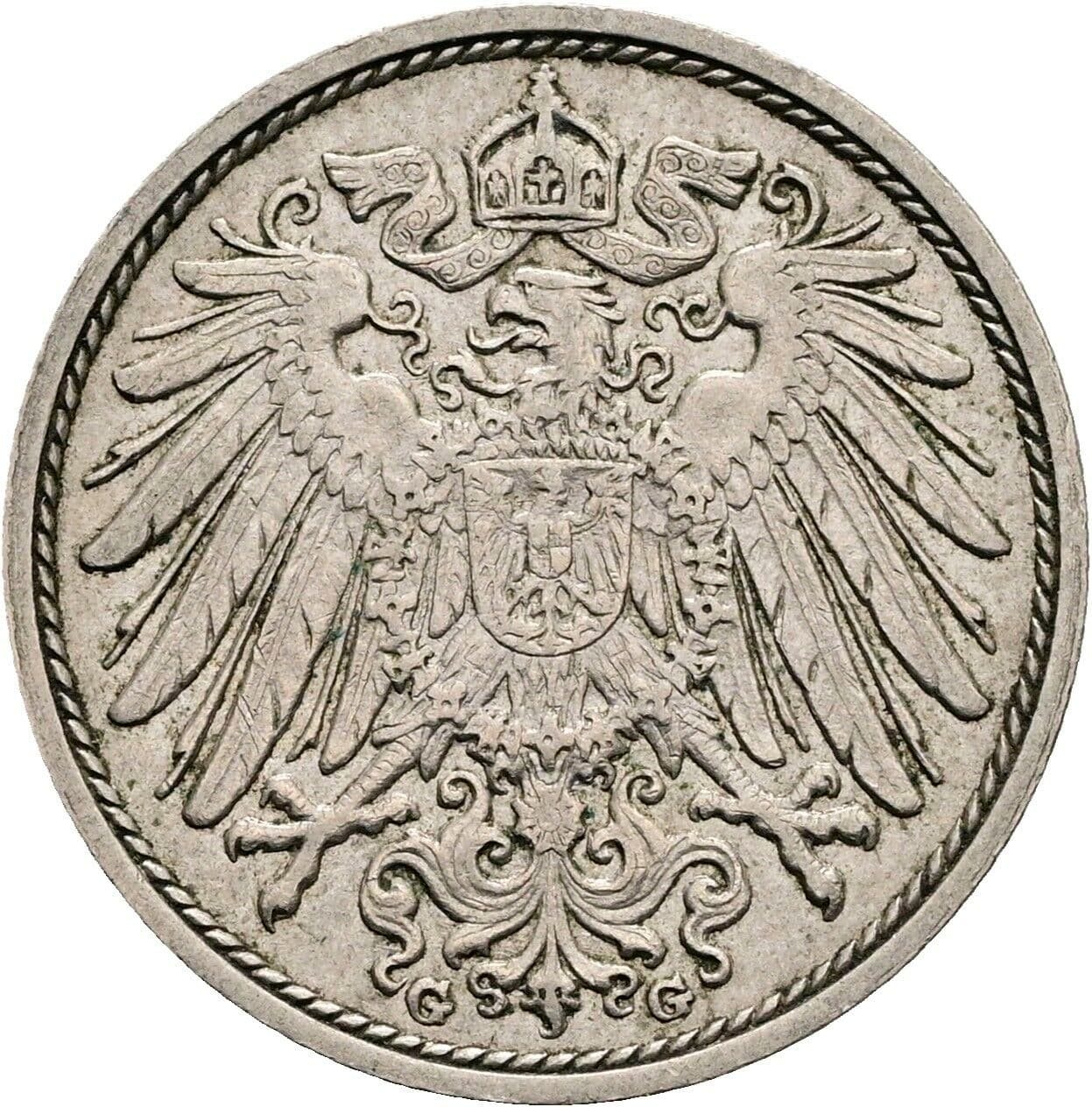 10 Pfennig 1912 G – Rückseite