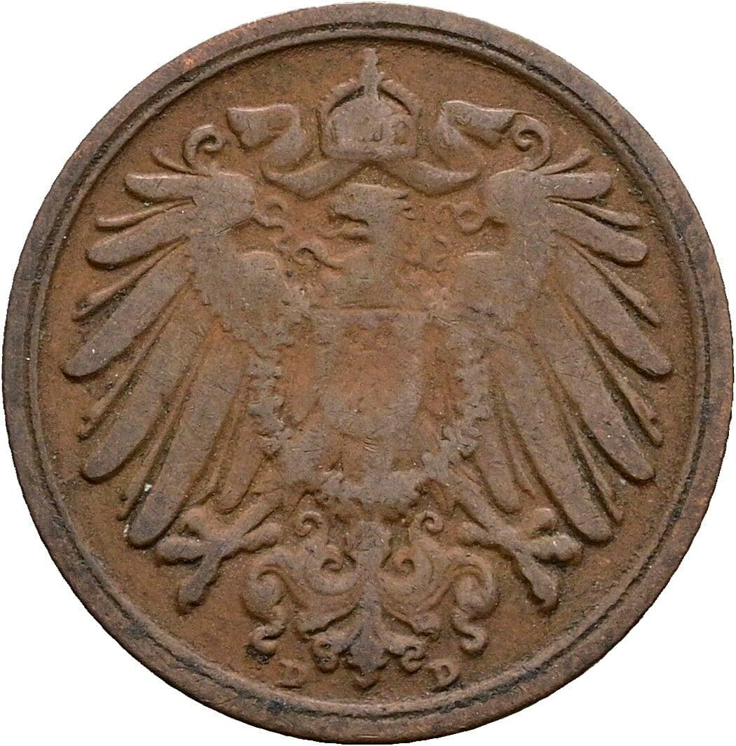 1 Pfennig 1899 D – Rückseite