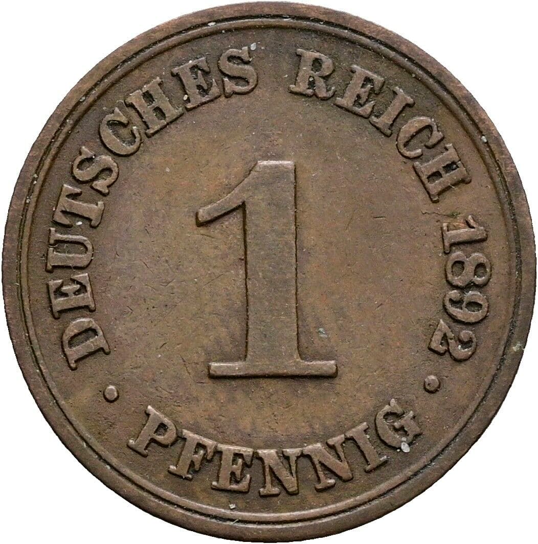 1 Pfennig 1892 A – Vorderseite