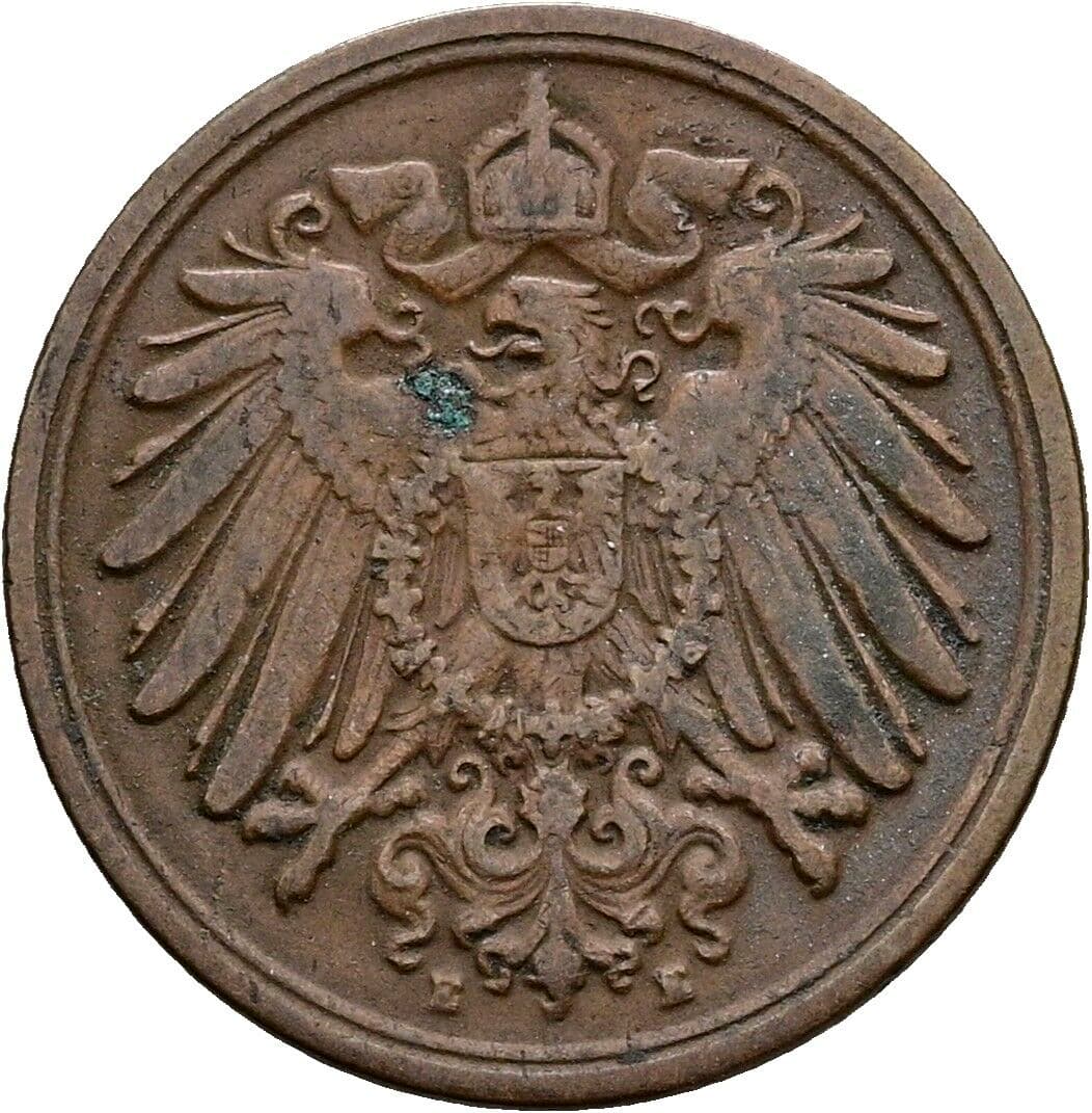 1 Pfennig 1897 E – Rückseite