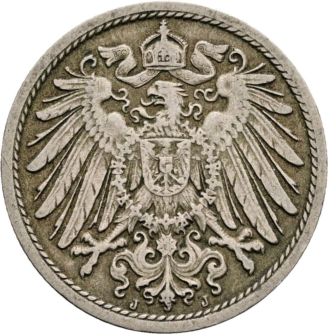 10 Pfennig 1905 J – Rückseite