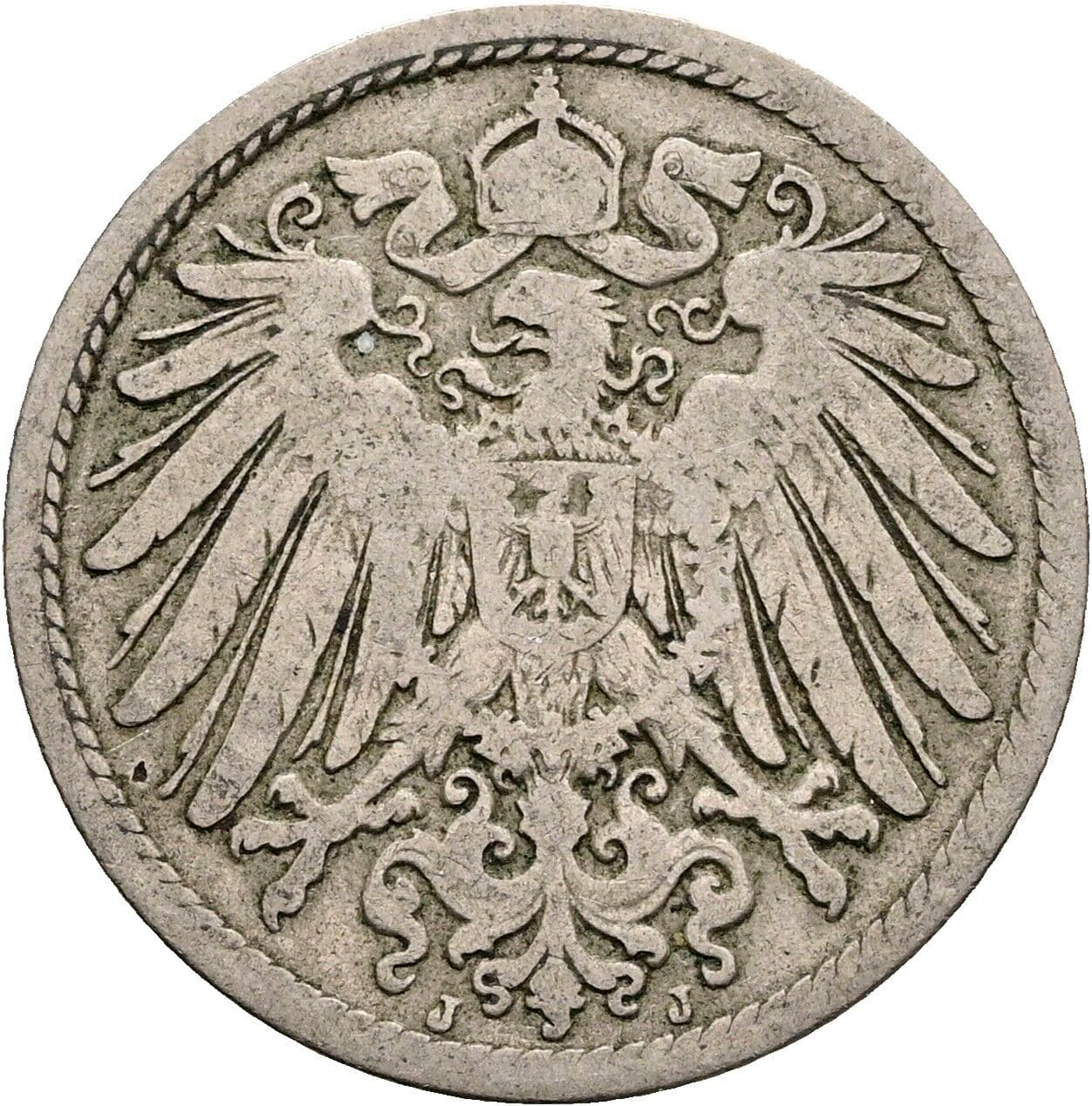 10 Pfennig 1893 J – Rückseite