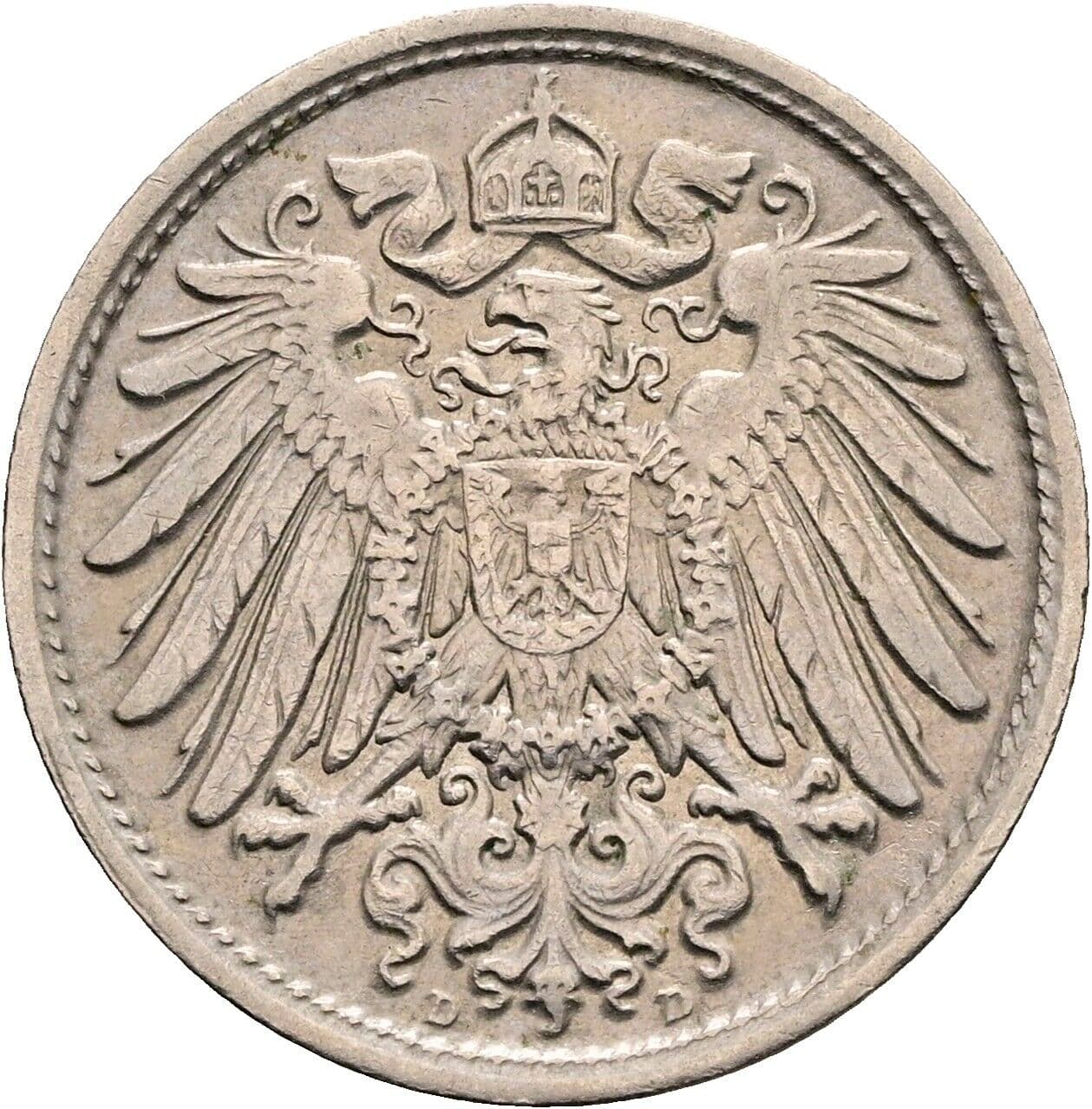 10 Pfennig 1913 D – Rückseite