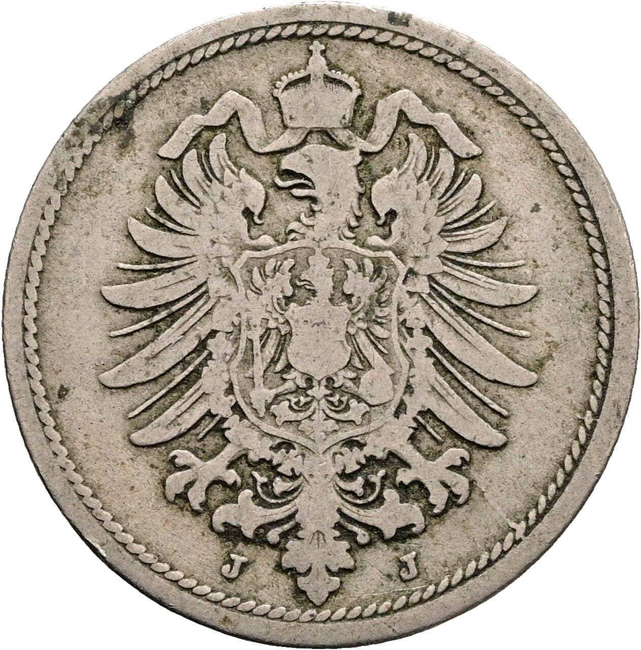 10 Pfennig 1875 J – Rückseite