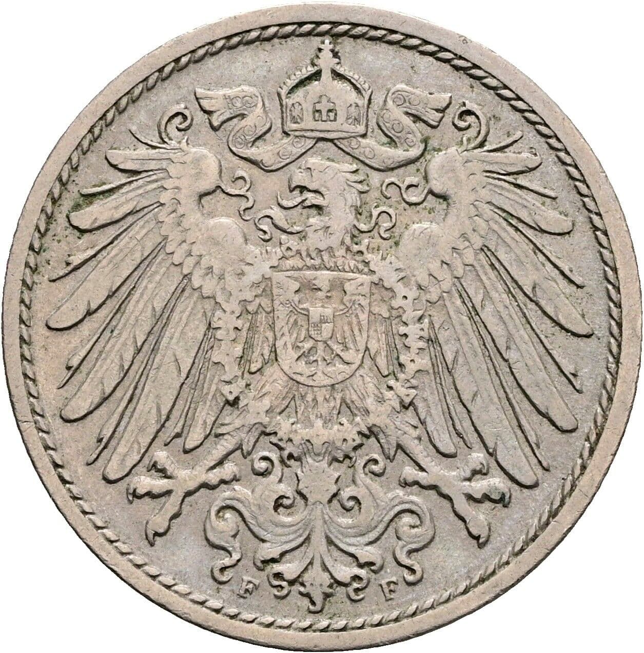 10 Pfennig 1909 F – Rückseite