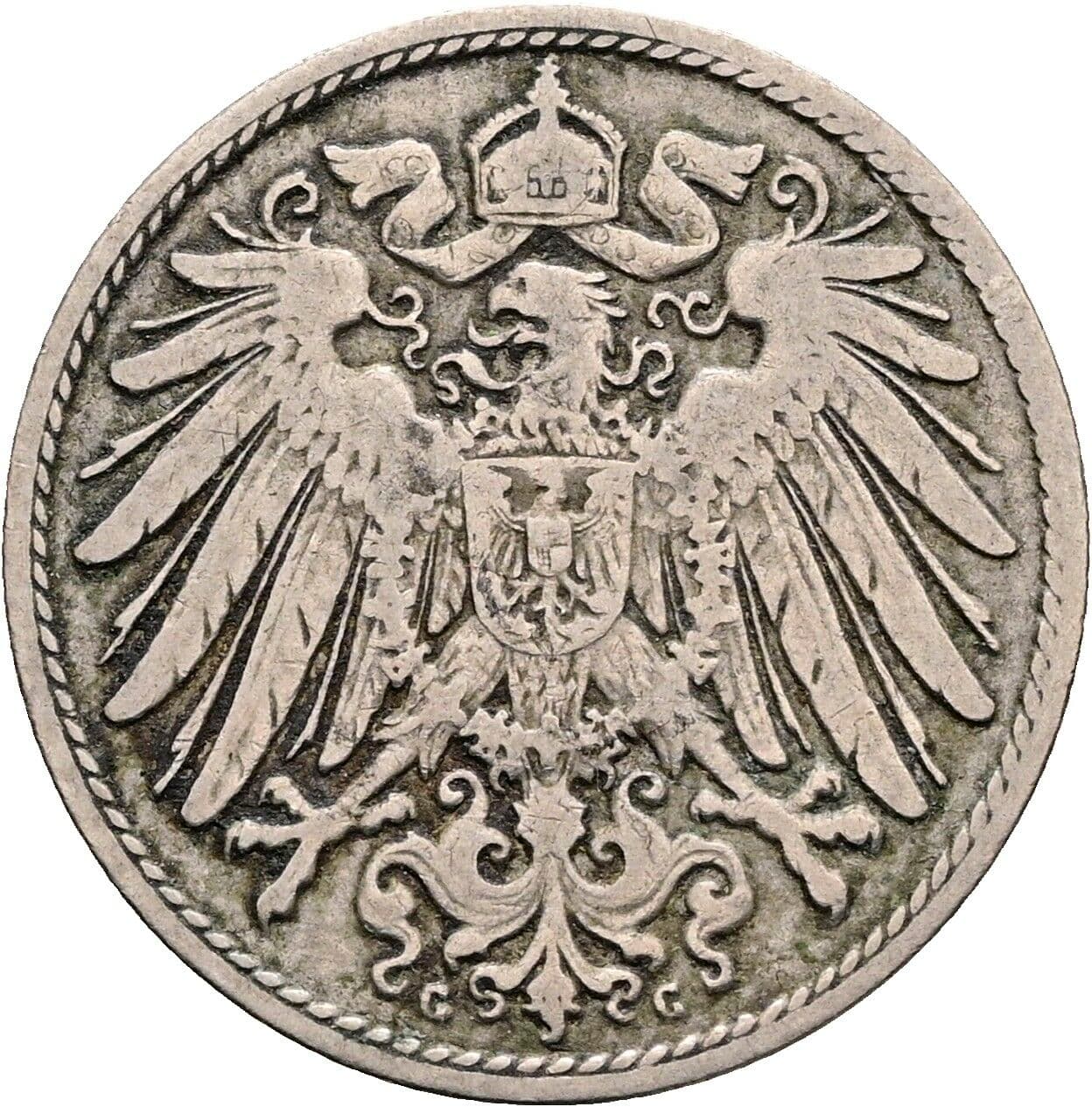 10 Pfennig 1899 G – Rückseite