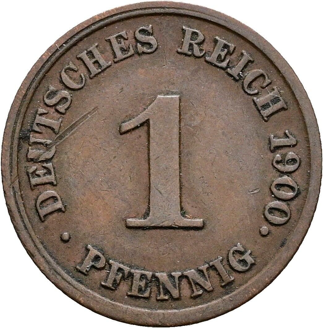 1 Pfennig 1900 J – Vorderseite