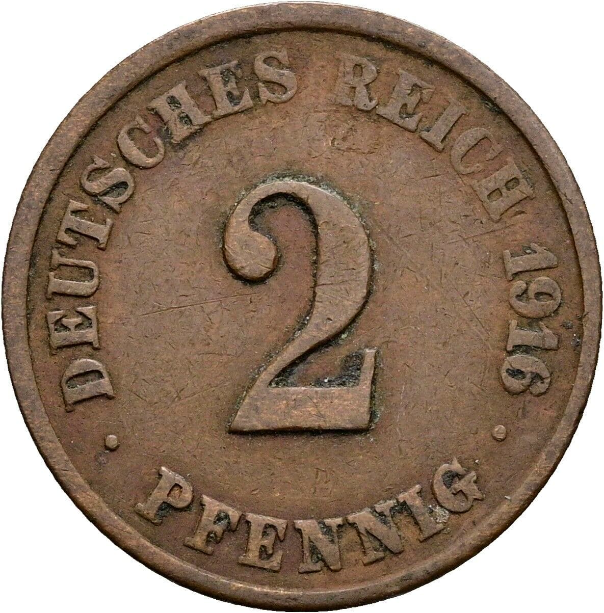 2 Pfennig 1916 J – Vorderseite