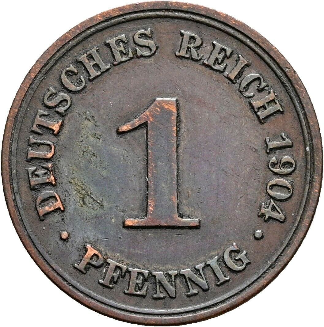 1 Pfennig 1904 D – Vorderseite