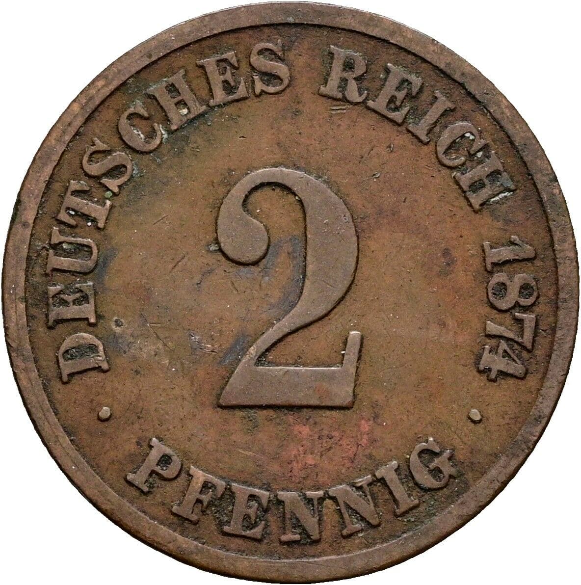 2 Pfennig 1874 H – Vorderseite