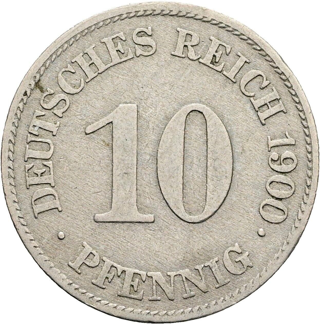 10 Pfennig 1900 E – Vorderseite