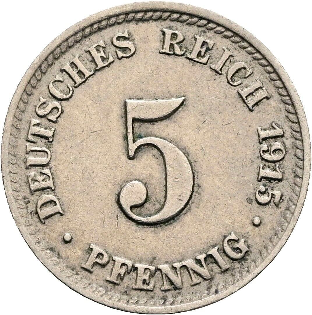 5 Pfennig 1915 D – Vorderseite