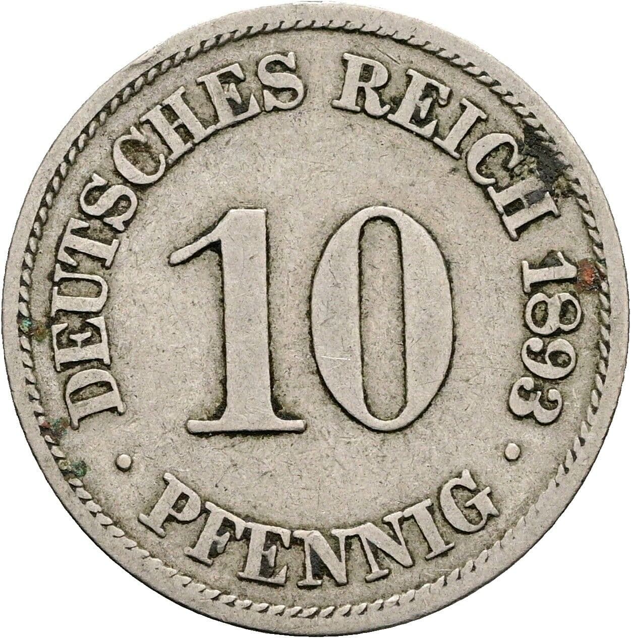 10 Pfennig 1893 A – Vorderseite