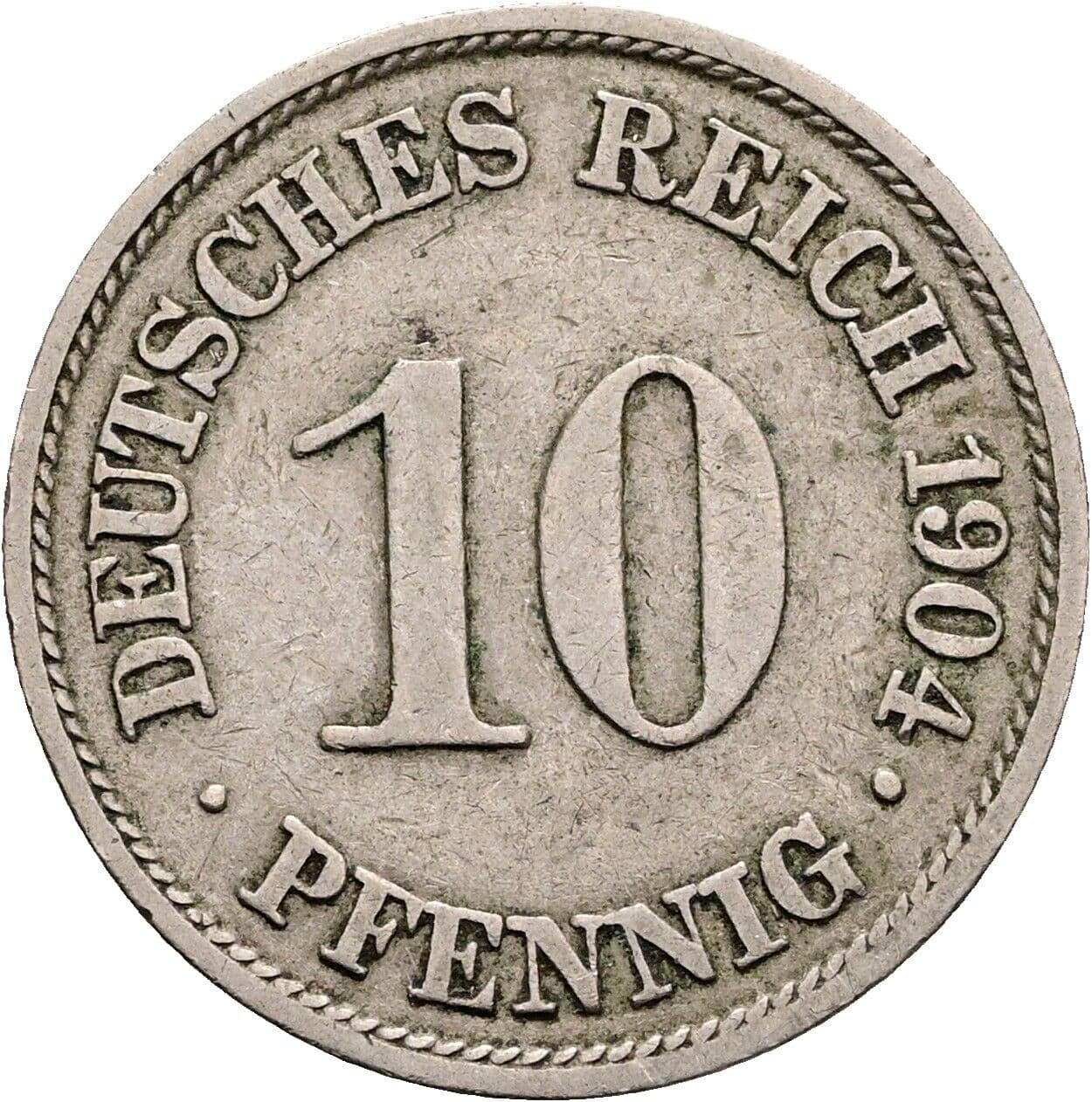 10 Pfennig 1904 A – Vorderseite