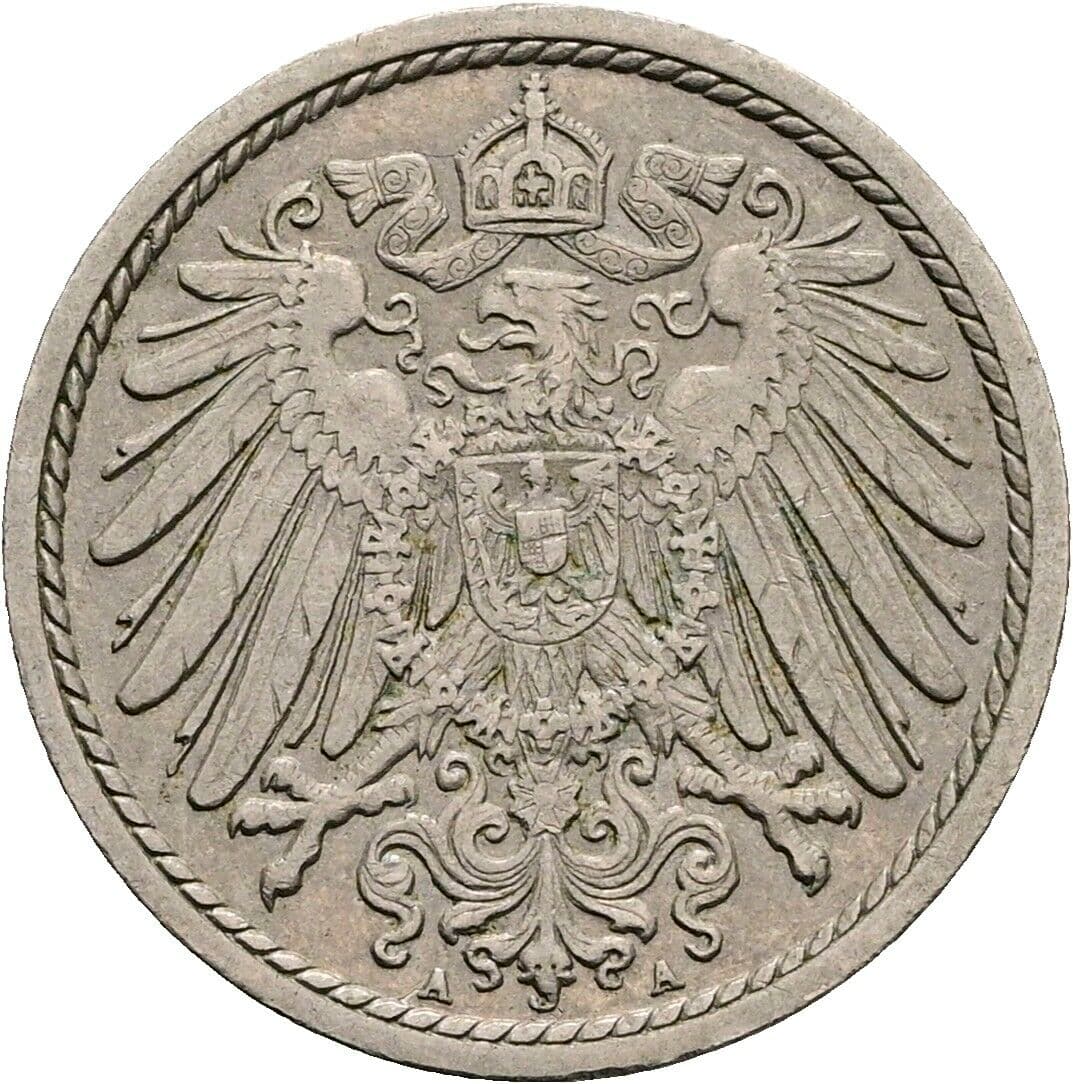 5 Pfennig 1909 A – Rückseite