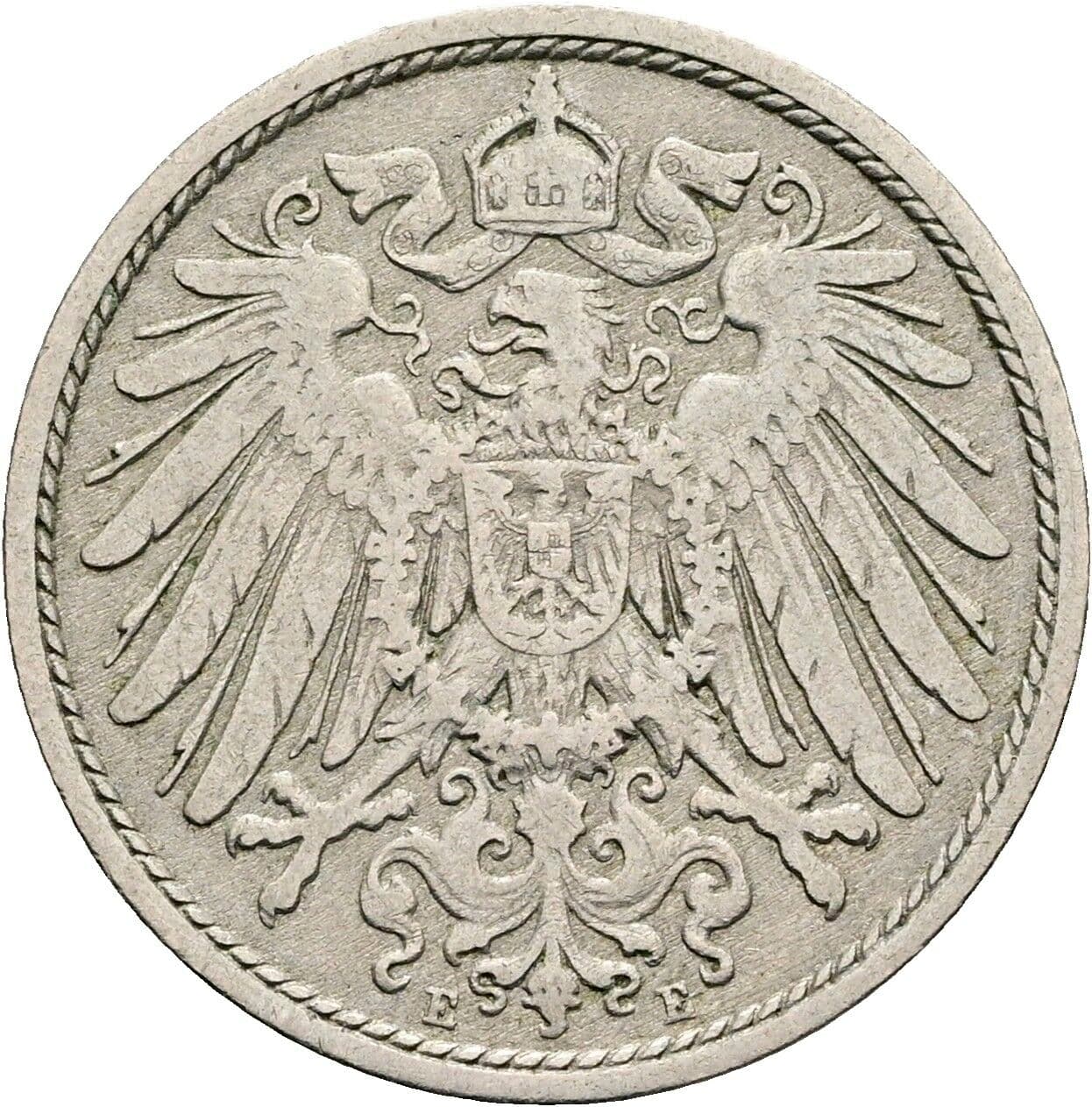 10 Pfennig 1900 E – Rückseite