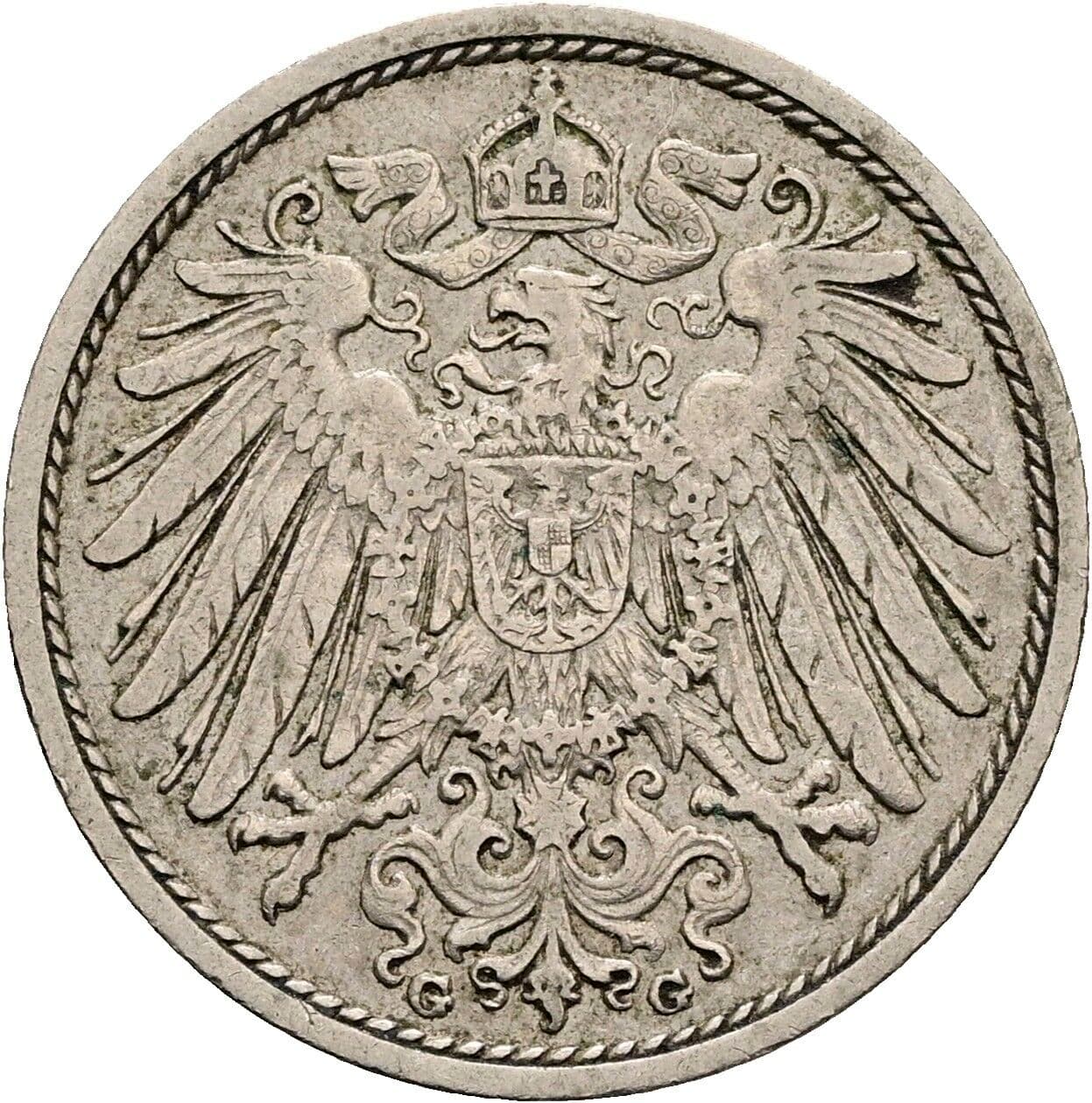 10 Pfennig 1909 G – Rückseite
