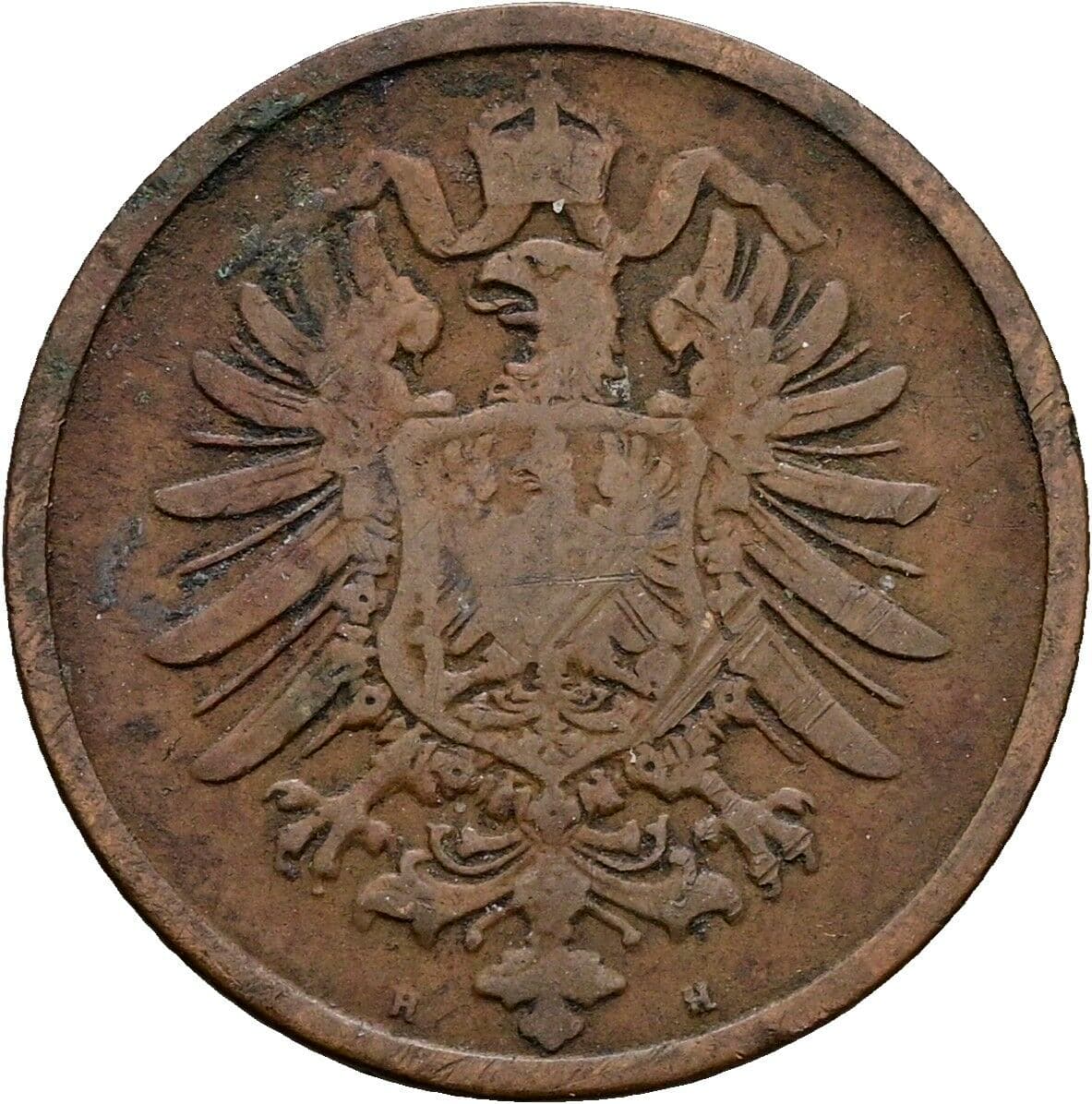 2 Pfennig 1874 H – Rückseite