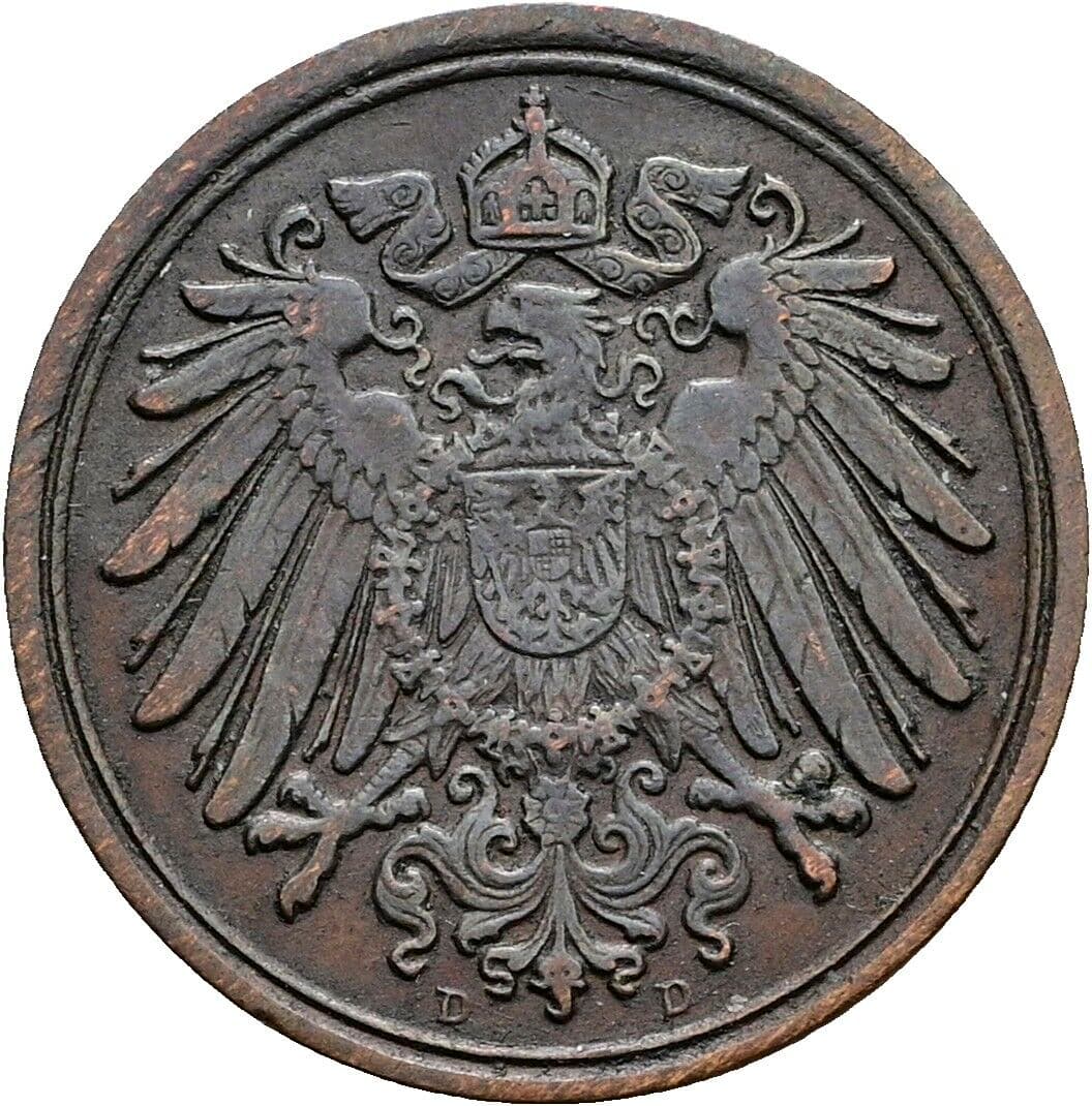 1 Pfennig 1904 D – Rückseite