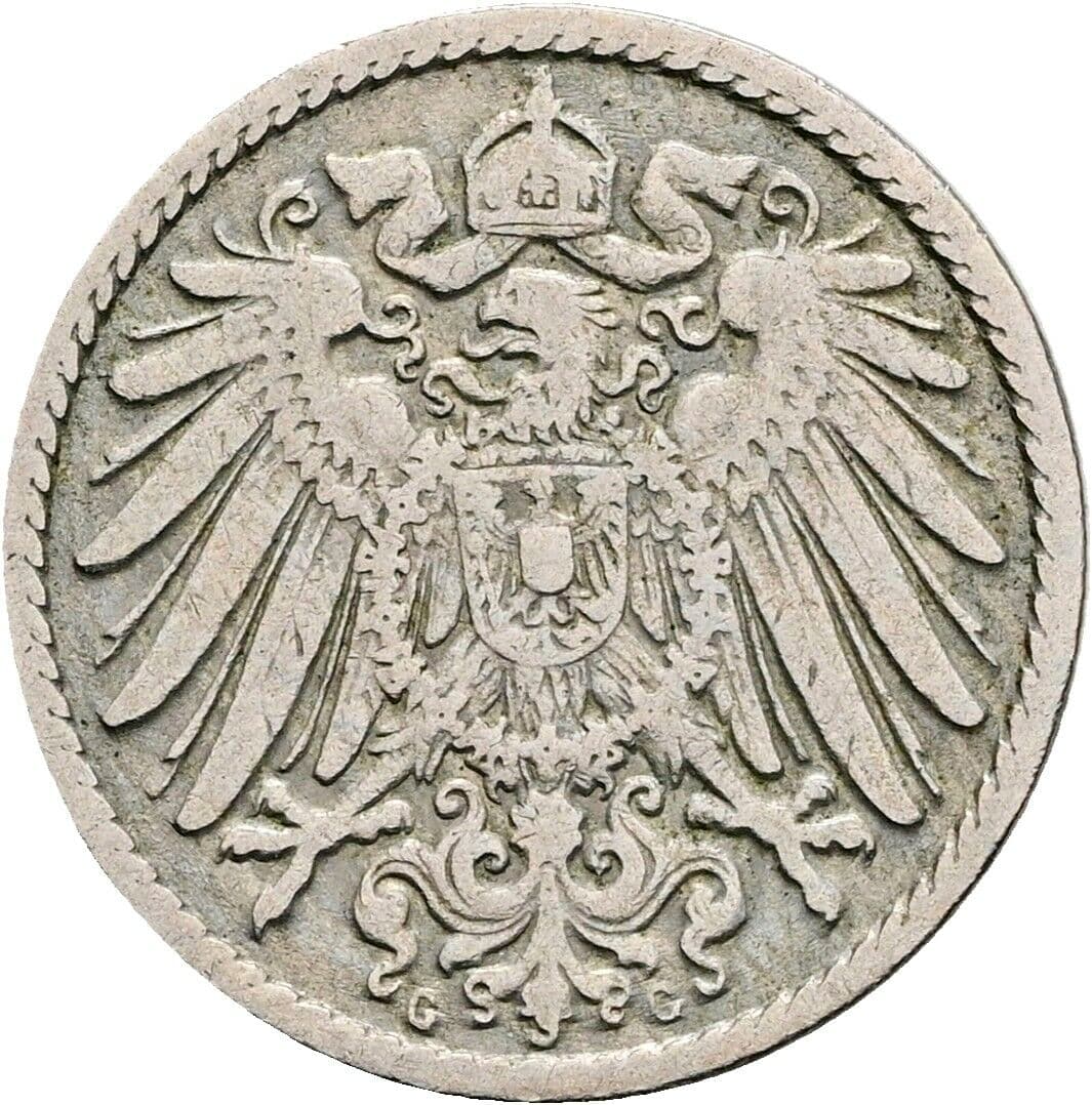 5 Pfennig 1893 G – Rückseite