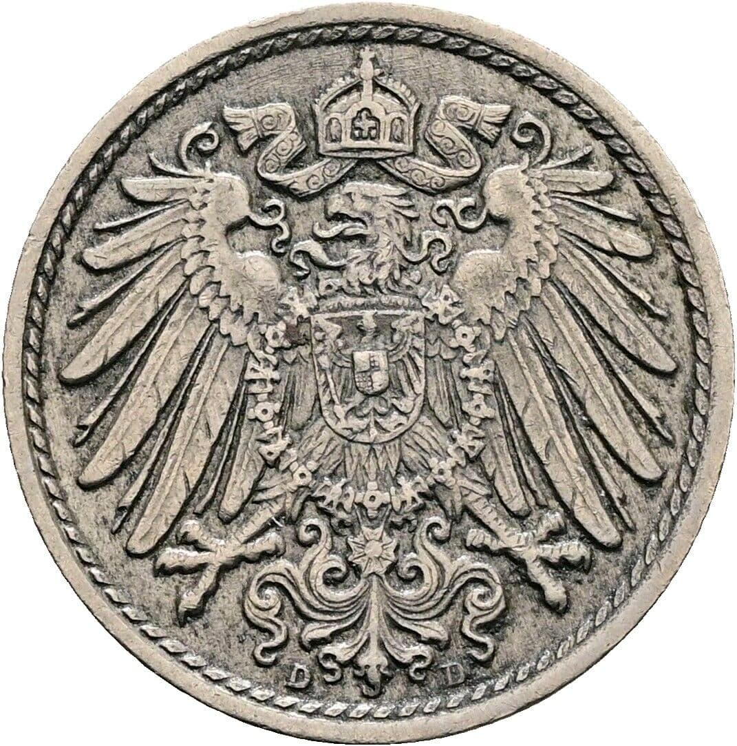 5 Pfennig 1915 D – Rückseite