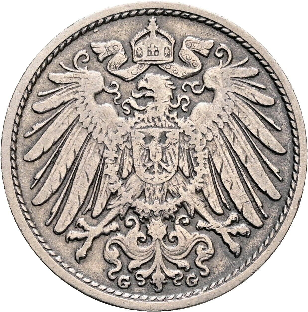 10 Pfennig 1907 G – Rückseite