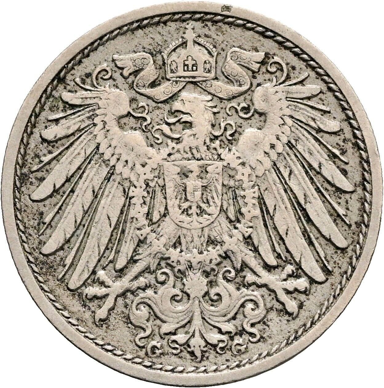 10 Pfennig 1911 G – Rückseite