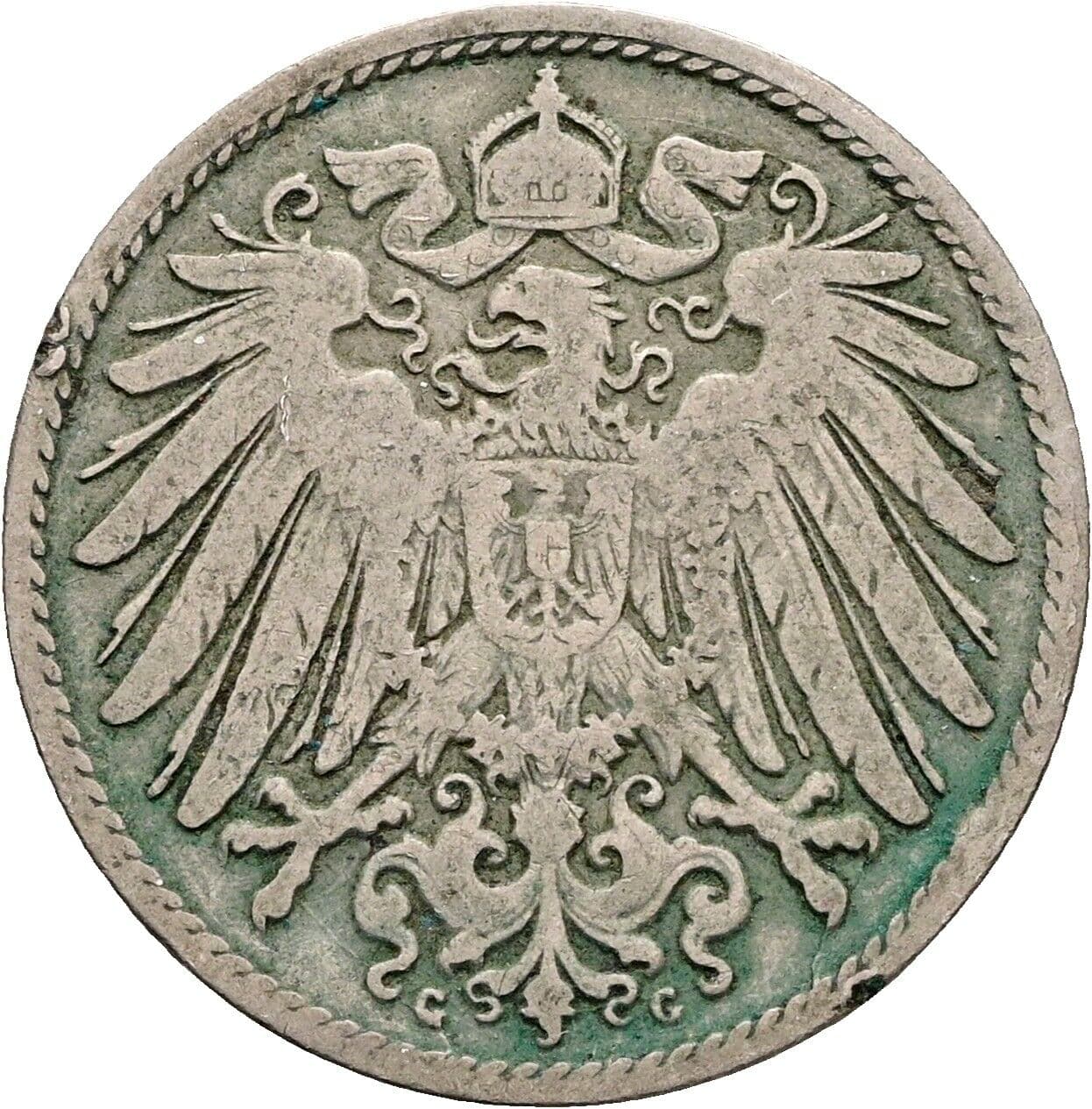 10 Pfennig 1896 G – Rückseite