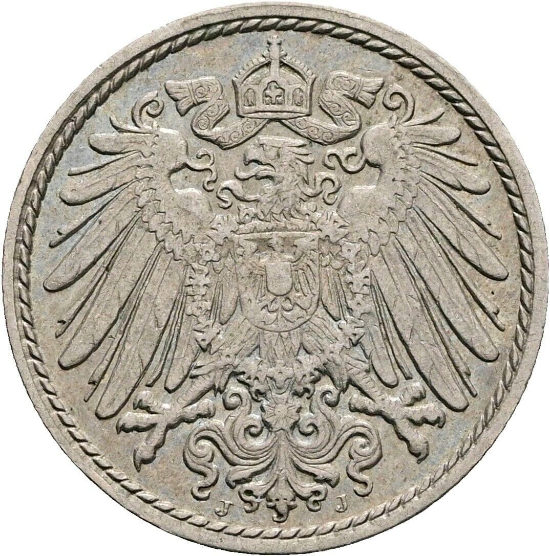 5 Pfennig 1911 J – Rückseite