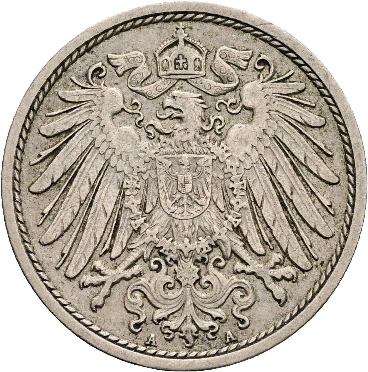10 Pfennig 1908 A – Rückseite