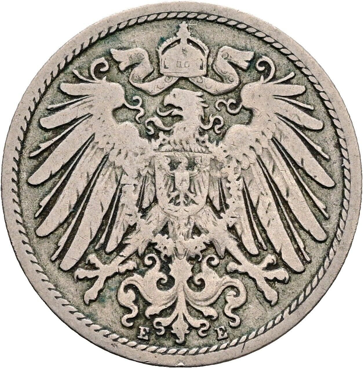 10 Pfennig 1891 E – Rückseite
