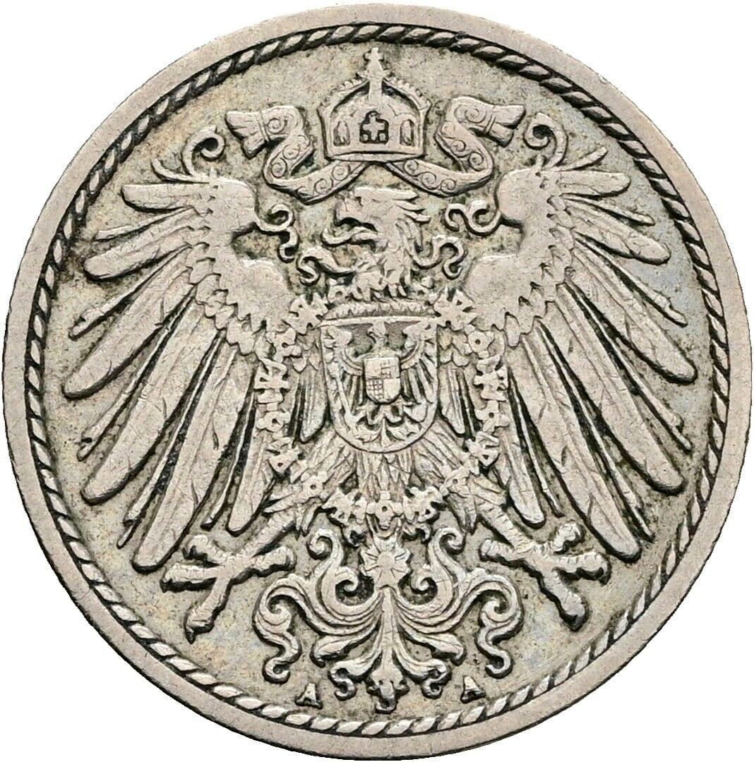 5 Pfennig 1910 A – Rückseite