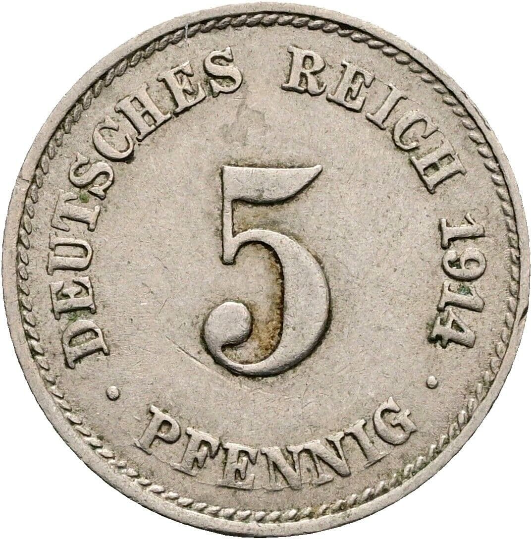 5 Pfennig 1914 F – Vorderseite
