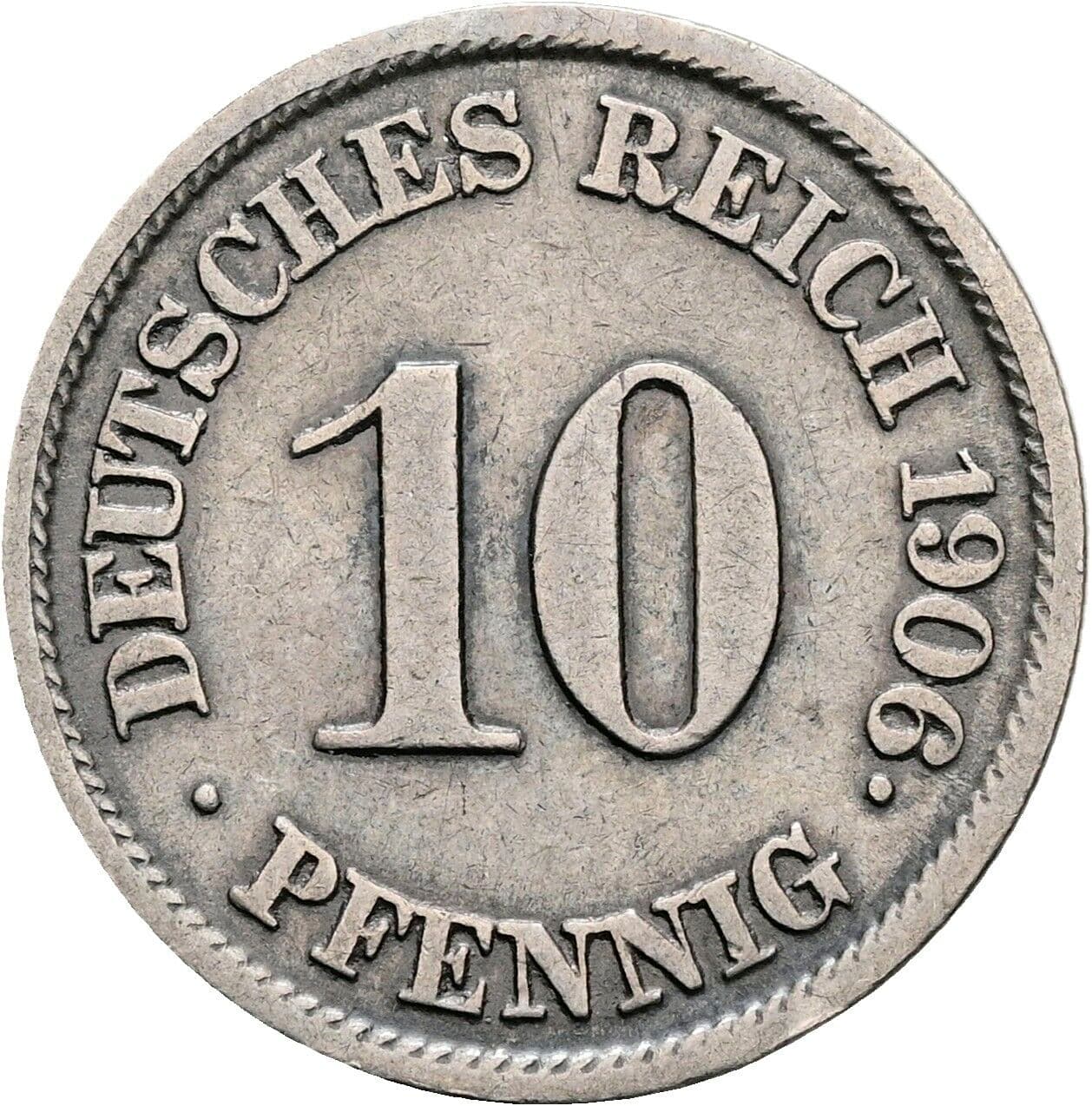 10 Pfennig 1906 J – Vorderseite