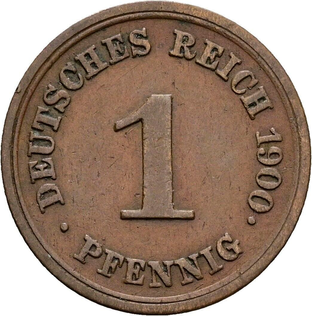 1 Pfennig 1900 E – Vorderseite