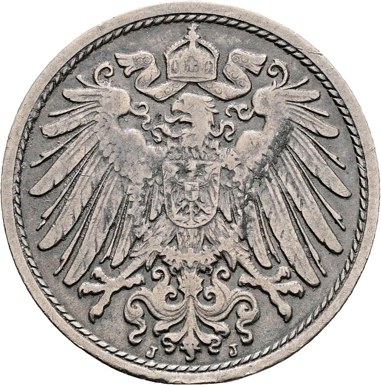 10 Pfennig 1906 J – Rückseite