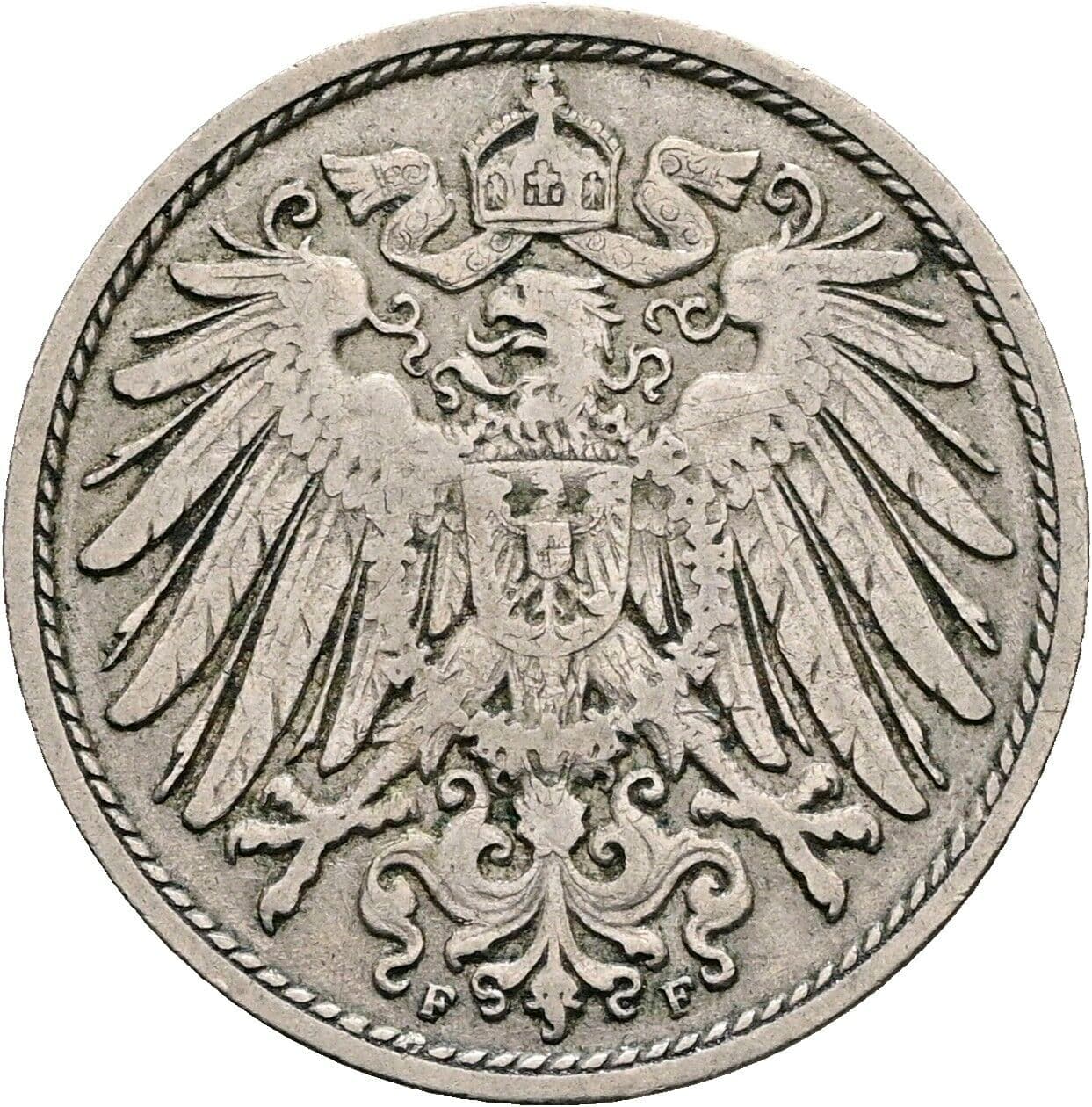 10 Pfennig 1902 F – Rückseite