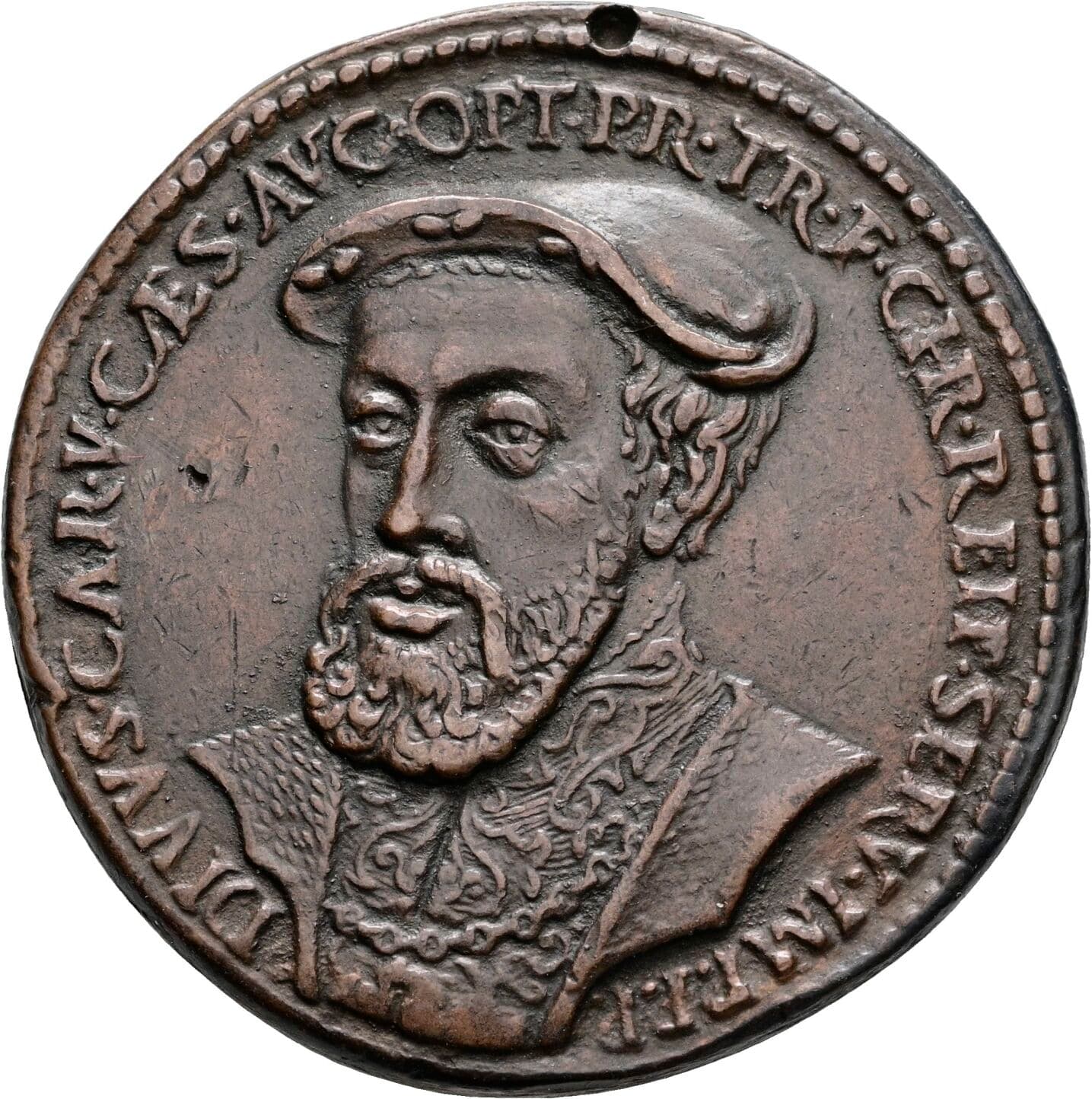 einseitige, bronzierte Bleimedaille