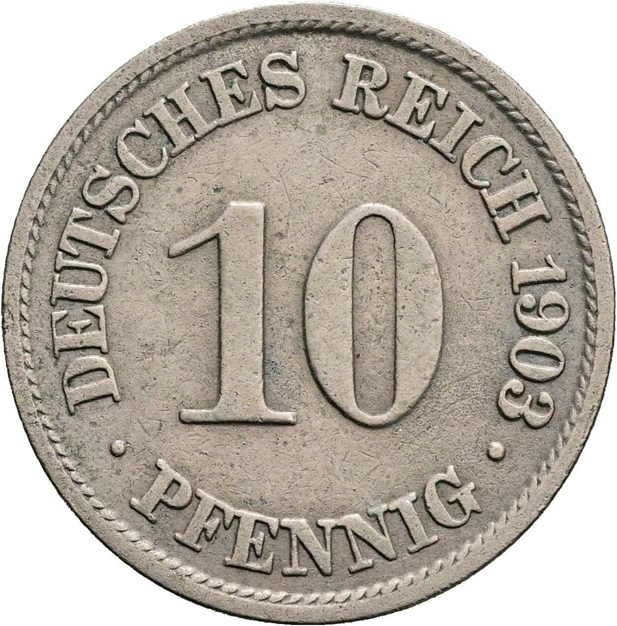 10 Pfennig 1903 A – Vorderseite
