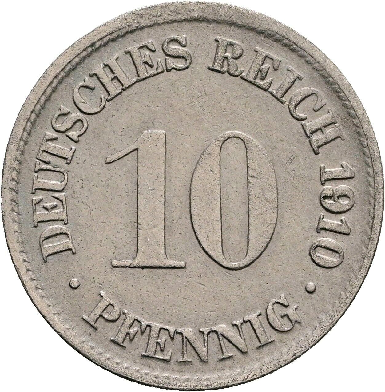 10 Pfennig 1910 F – Vorderseite