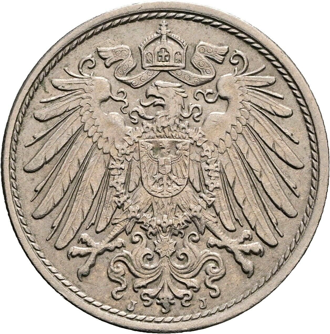 10 Pfennig 1913 J – Rückseite