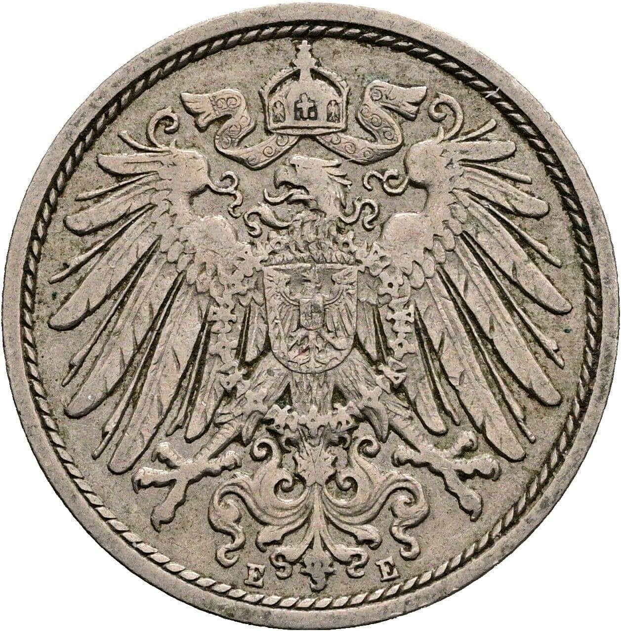 10 Pfennig 1909 E – Rückseite