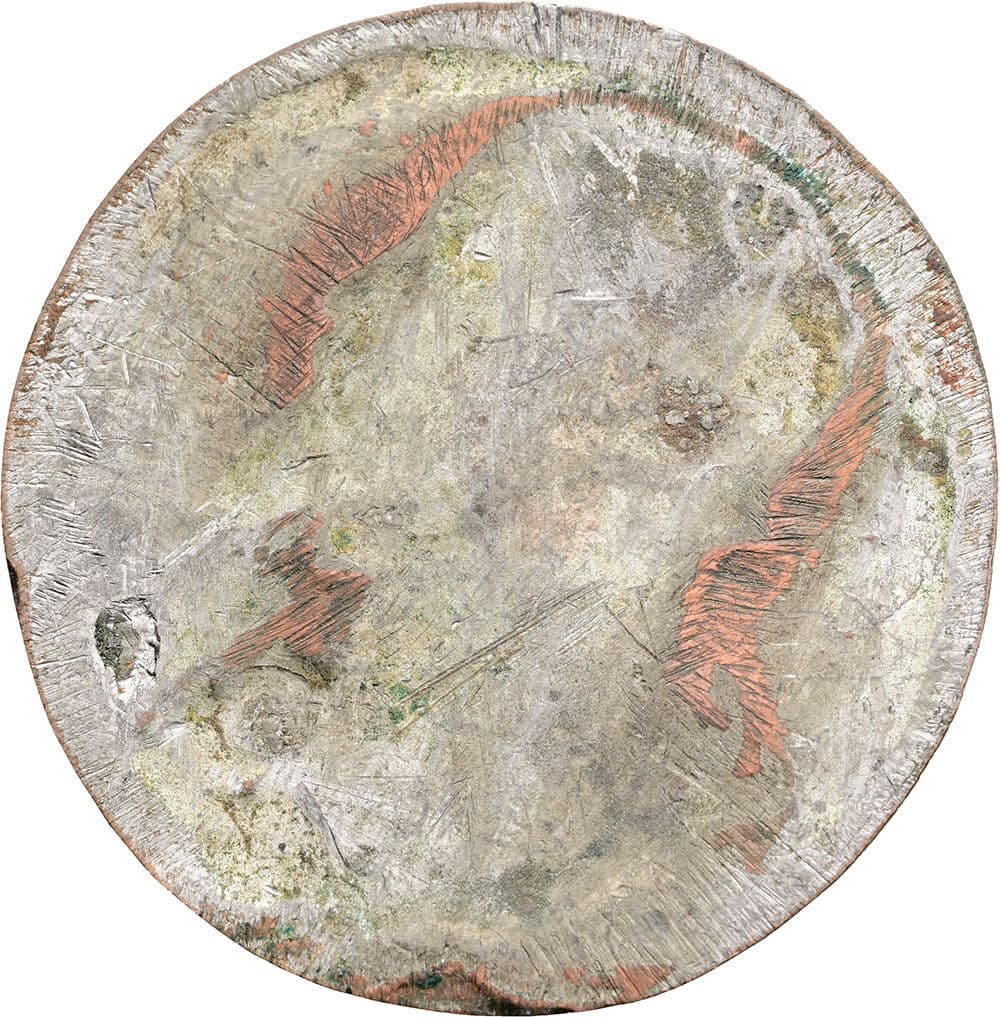 Bronzierte, einseitige Bleimedaille