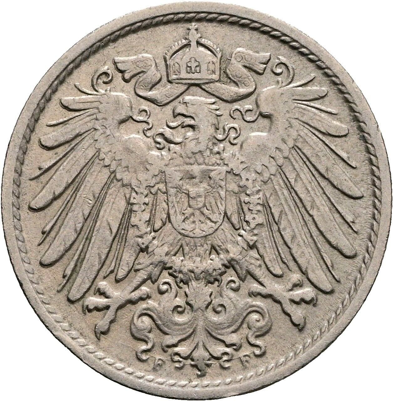 10 Pfennig 1907 F – Rückseite