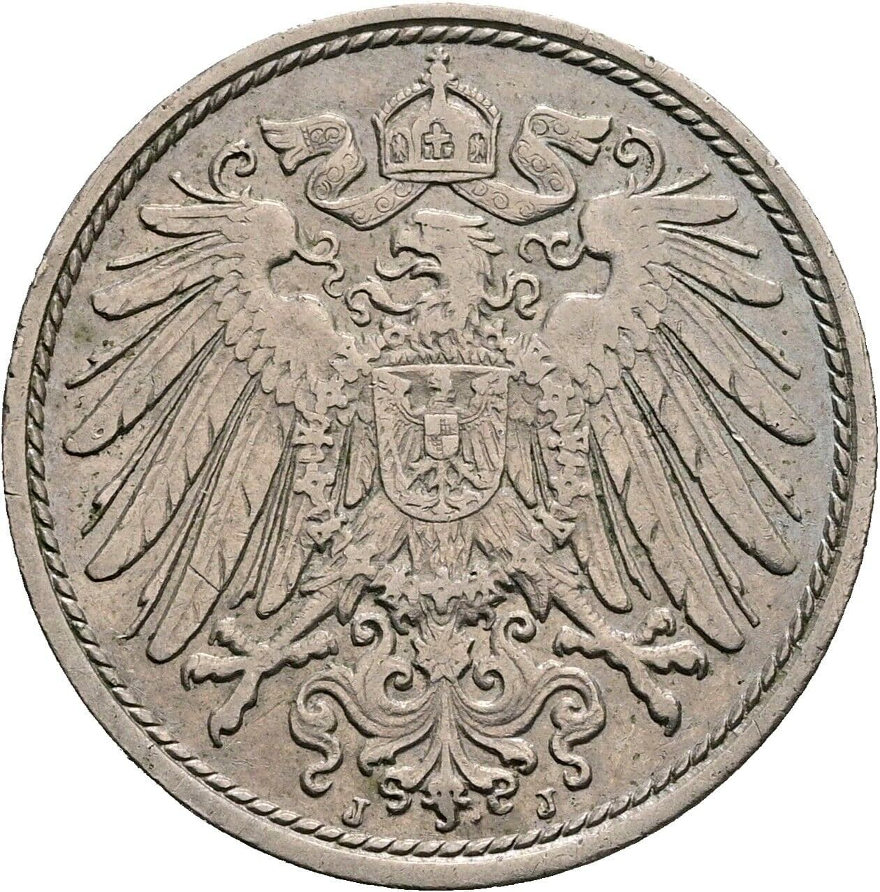 10 Pfennig 1911 J – Rückseite