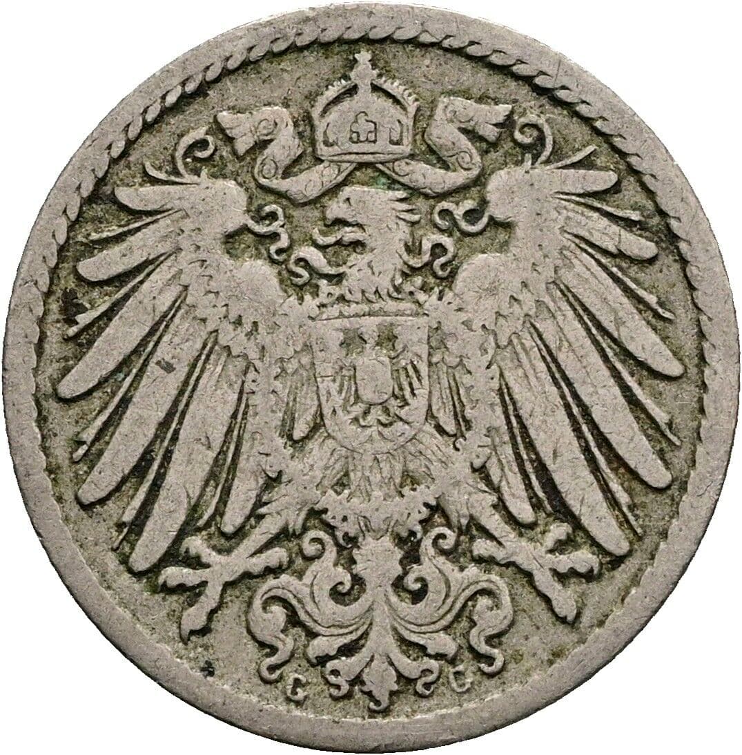 5 Pfennig 1895 G – Rückseite