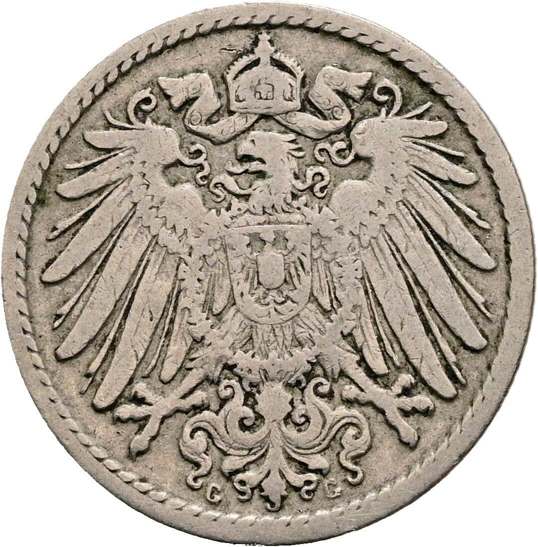 5 Pfennig 1900 G – Rückseite
