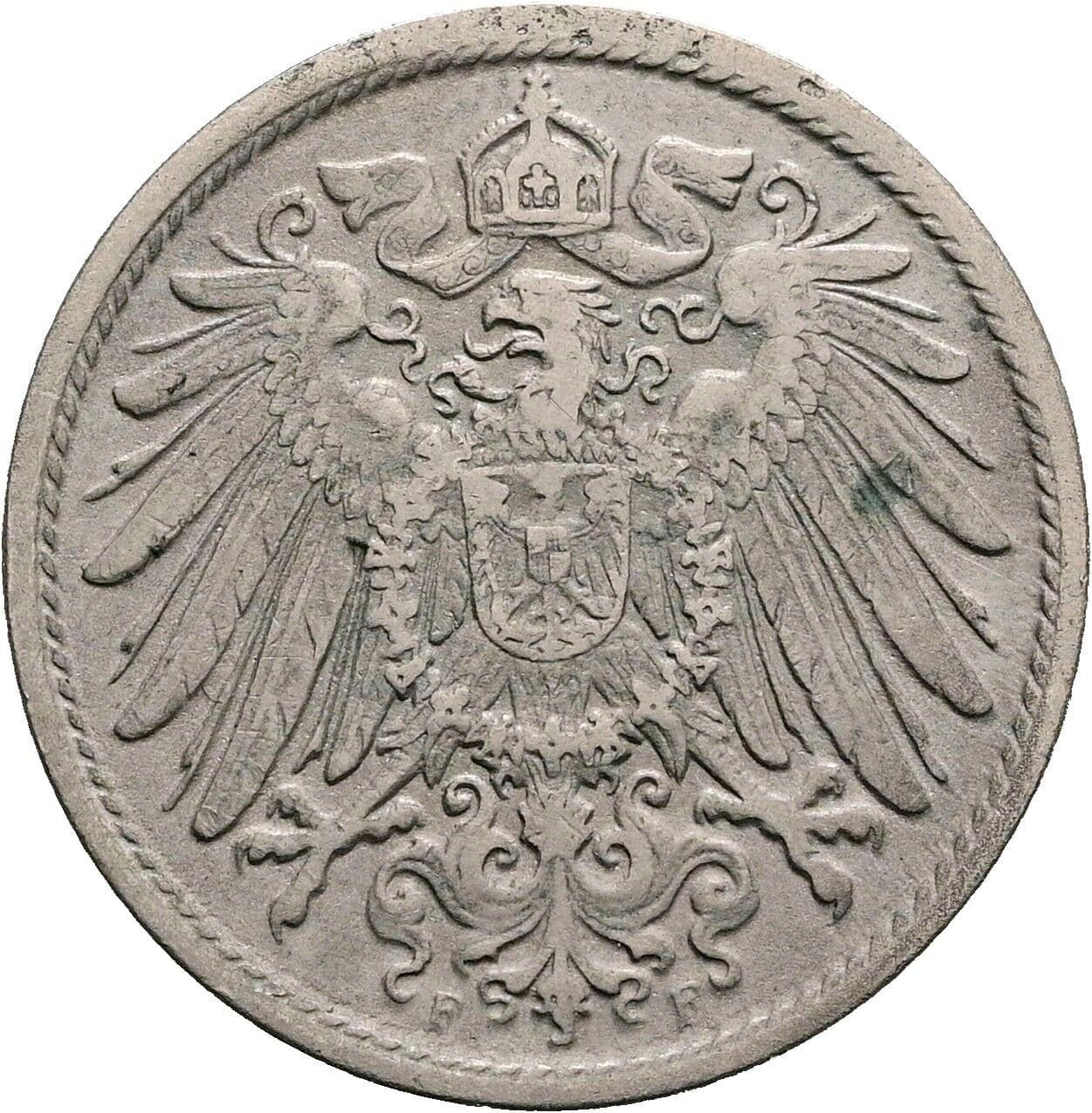 10 Pfennig 1910 F – Rückseite